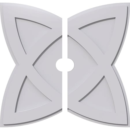 Ekena Millwork Cosmo Architectural Grade PVC Ceiling Medallion, 28"OD x 3"ID x 10 1/2"C x 1"P, Two-Piece CMP28CM2-03000